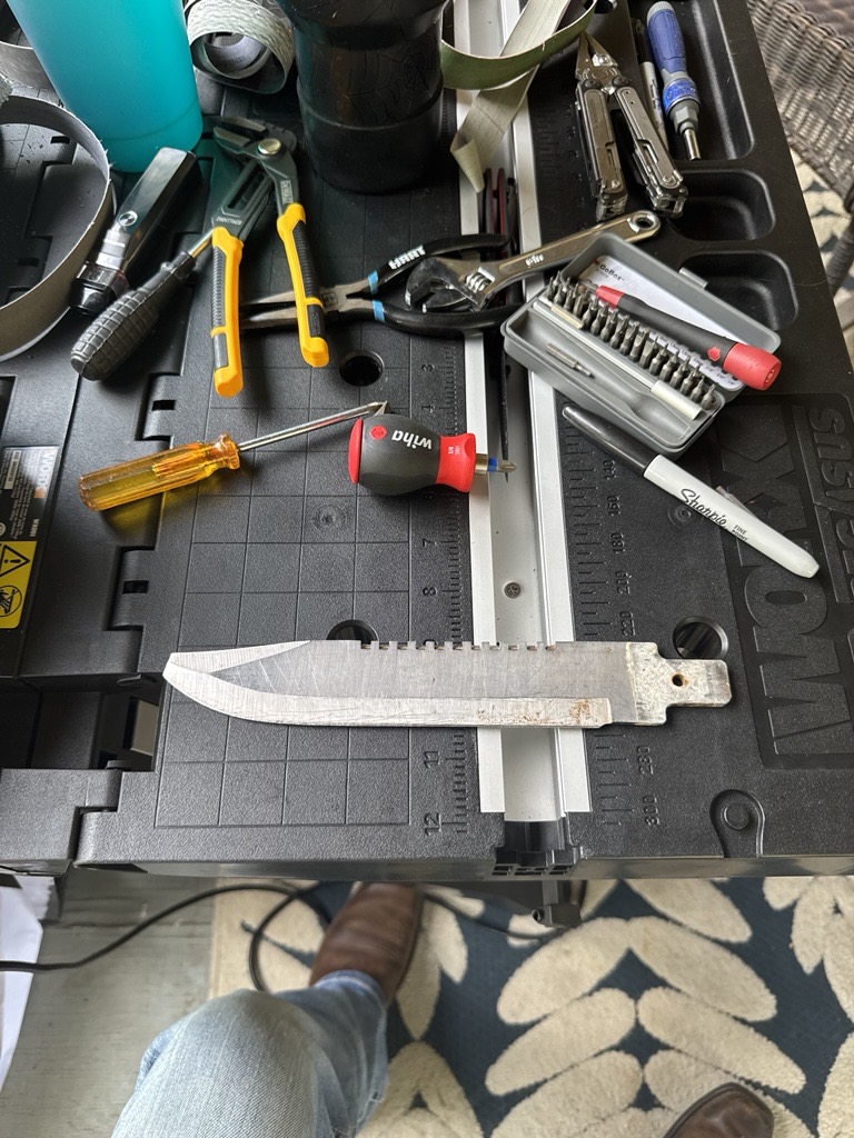 Knife sharpening tools on workbench — “Professional knife sharpening tools in McKinney TX”