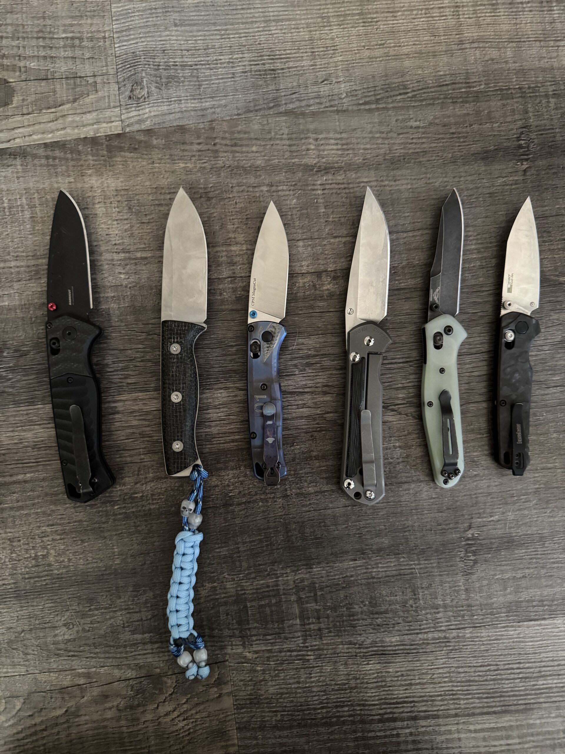Collection of various pocket knives